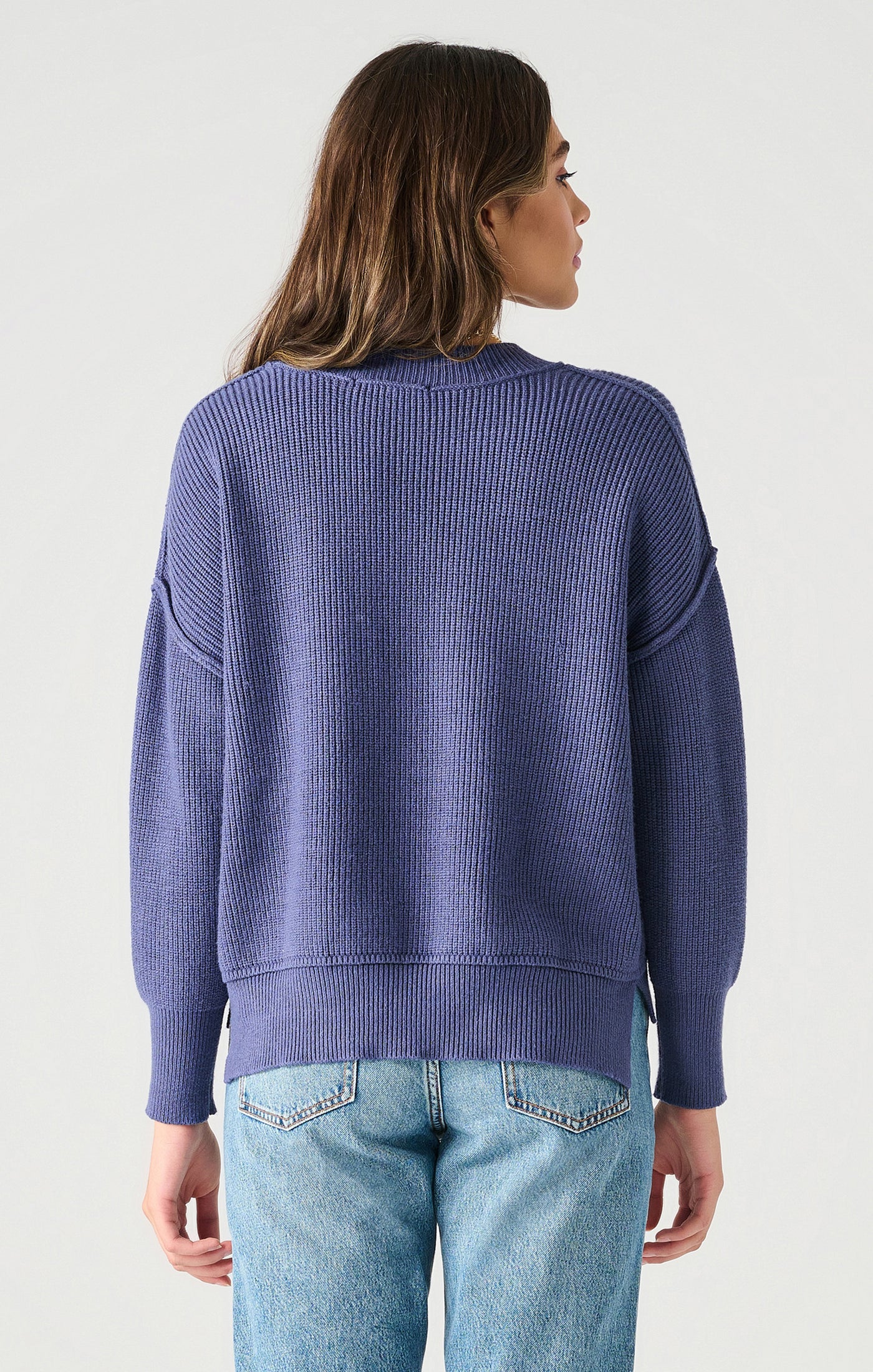 Ls Drop Shoulder Mockneck Sweater