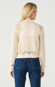 Ls Mockneck Crochet Sweater