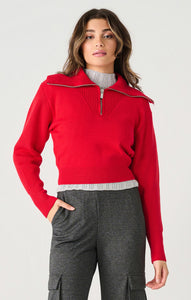 Ls Half Zip Textured Sweater