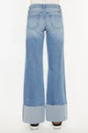 Mid Rise Flare Cuffed Denim