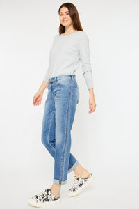 Boyfriend Mid Rise Jean side panel