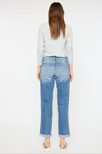 Boyfriend Mid Rise Jean side panel