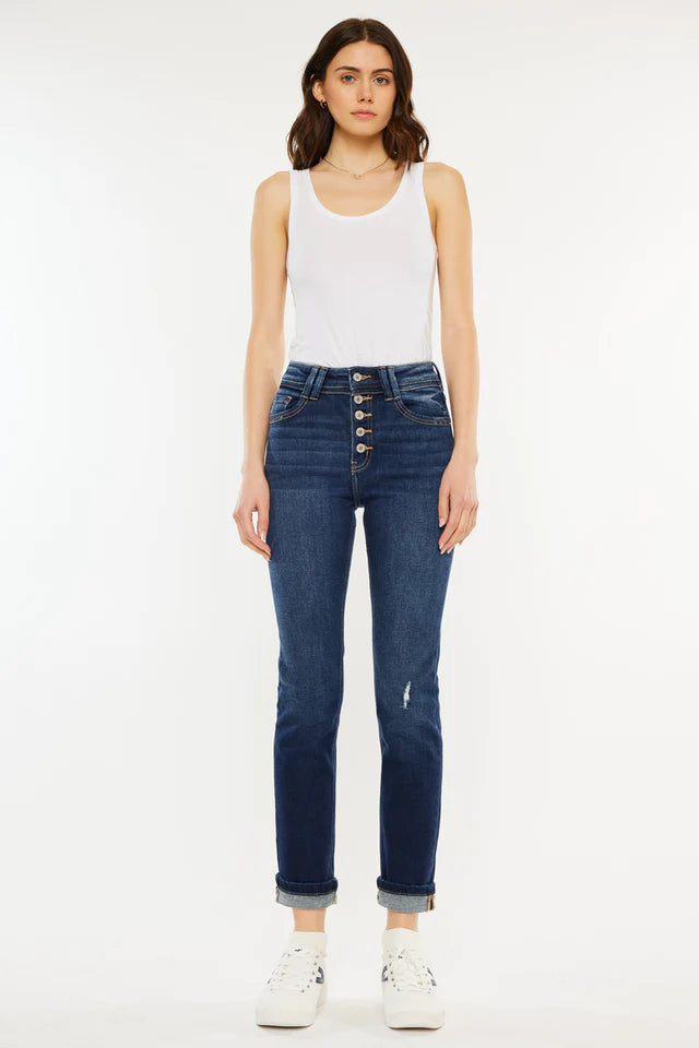 Reese High Rise Slim Straight Jean