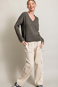 Knitted V Neck Sweater