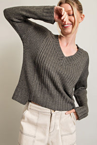 Knitted V Neck Sweater