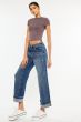 High Rise Cropped Wide Leg Denim